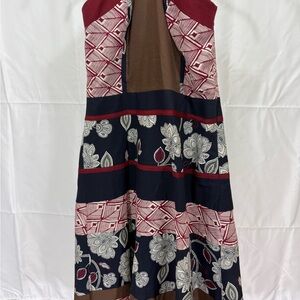 BCBGeneration Strapless Dress in Red, Brown, and Black